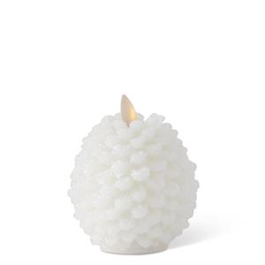 6.5" Gold Wax Glittered Pinecone Luminary Indoor Candles