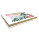 LANG Flower Market Luxe Journal by Laura Marshall featuring colorful folk-art floral artwork, 192 lined pages, and decorative printed page edges.