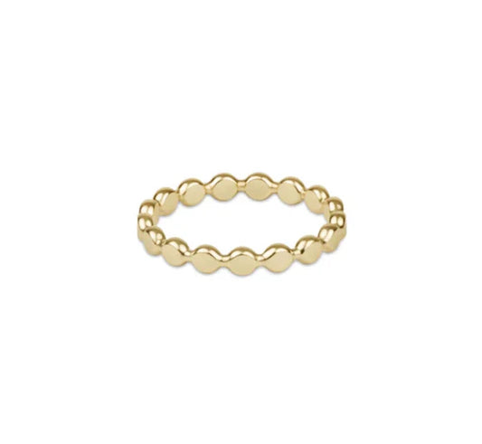 Classic Gold 2.5mm Beaded Disc Ring | eNewton