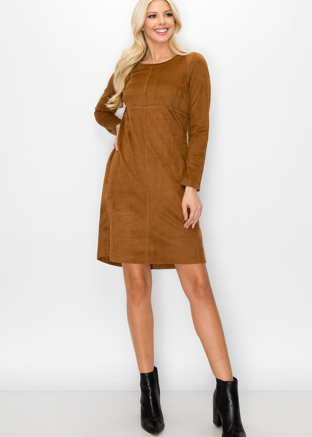 Aurora Round-Neck Dress | Long Sleeve