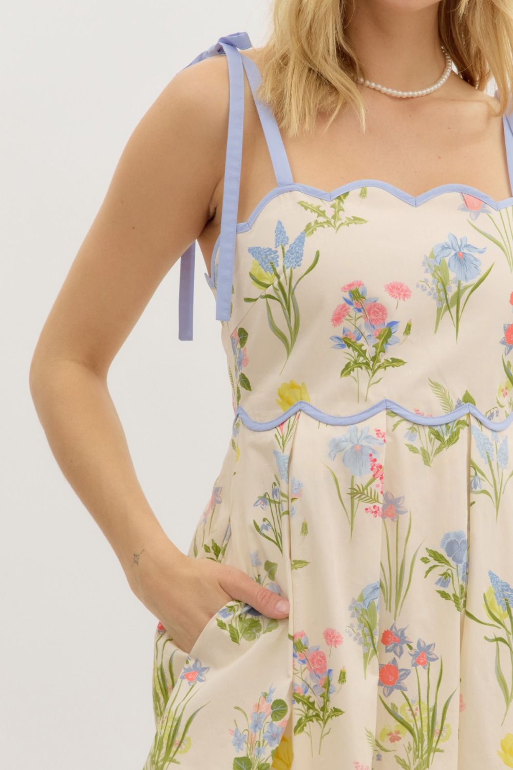 Scalloped In Bloom Midi Dress