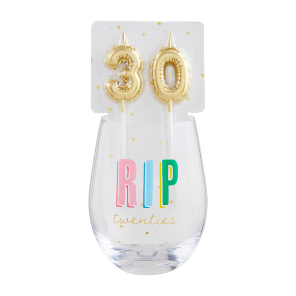 30 Candle Wine Glass Set | Mud Pie