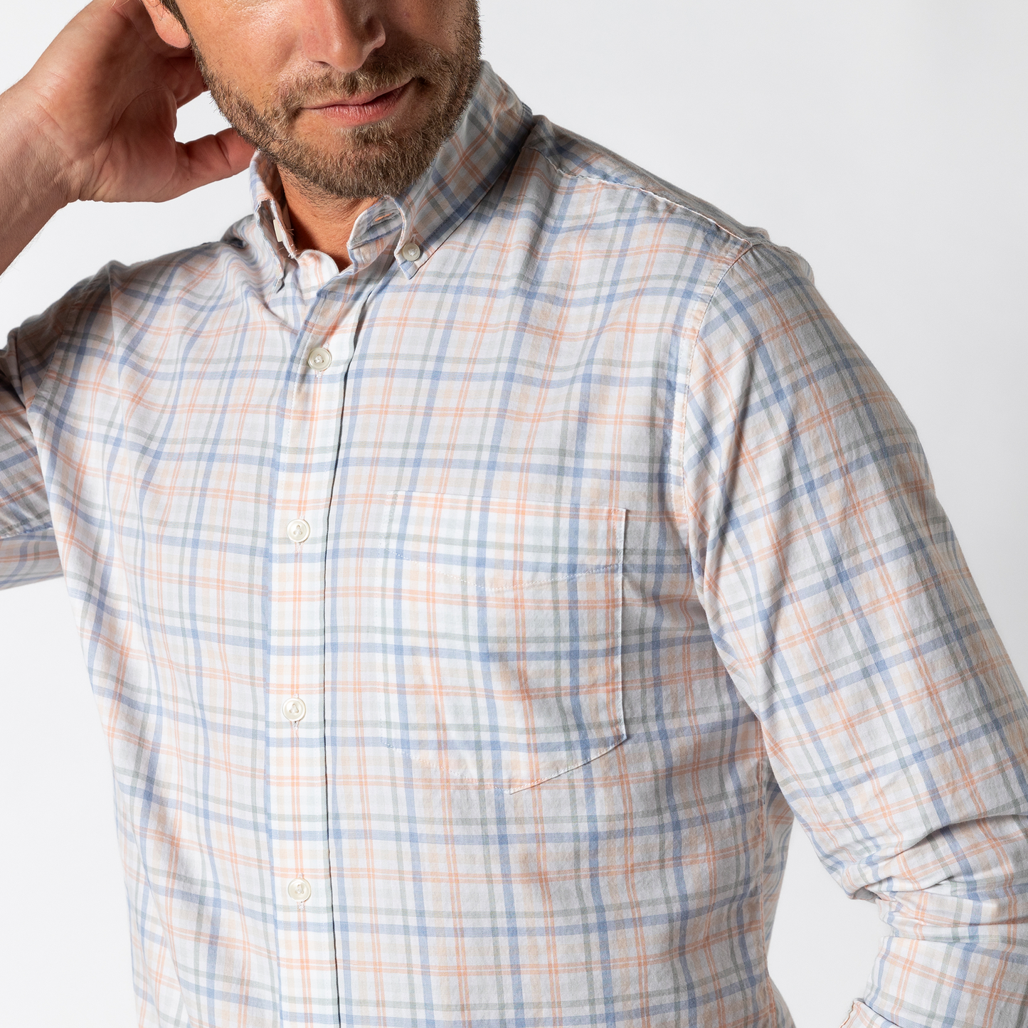Cotton Twill Sport Shirt | Winston Plaid