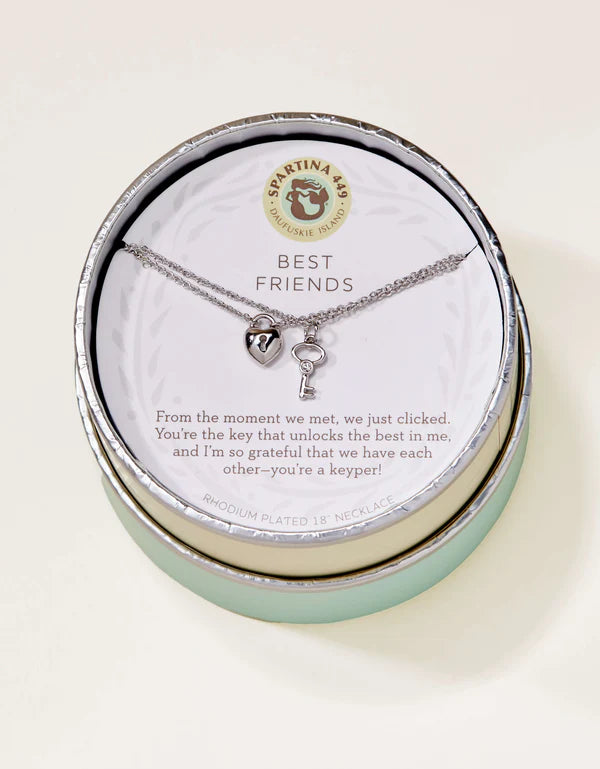 Sea La Vie Best Friends Heart & Key Necklace Set