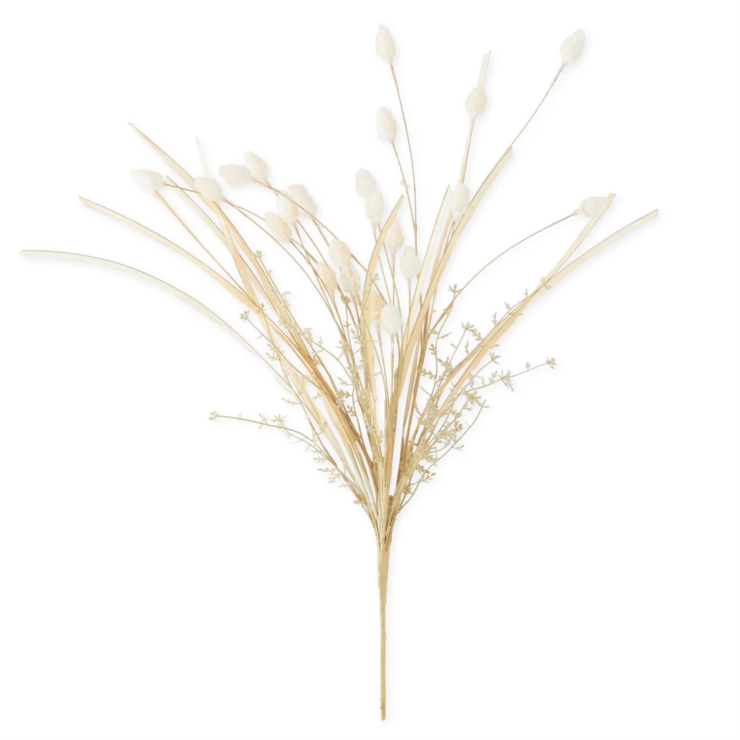 26" Cream Flocked Thistle & Grass Spray