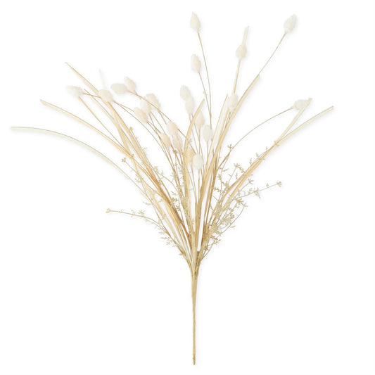 26" Cream Flocked Thistle & Grass Spray
