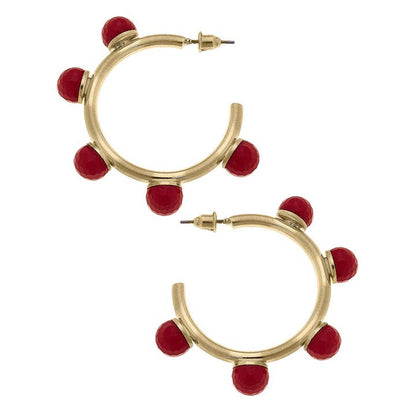 Allison Resin Beaded Hoop Earrings | Canvas