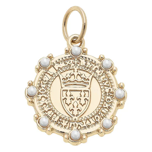 Pearl Studded Coin Charm