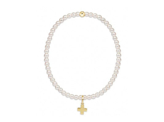 Classic Pearl Bracelet | 3mm Signature Cross | egirl | enewton