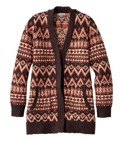 Women's Cotton Ragg Sweater, Open Cardigan Fair Isle | L.L. Bean