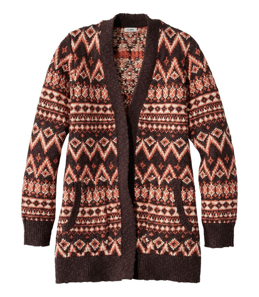 Women's Cotton Ragg Sweater, Open Cardigan Fair Isle | L.L. Bean
