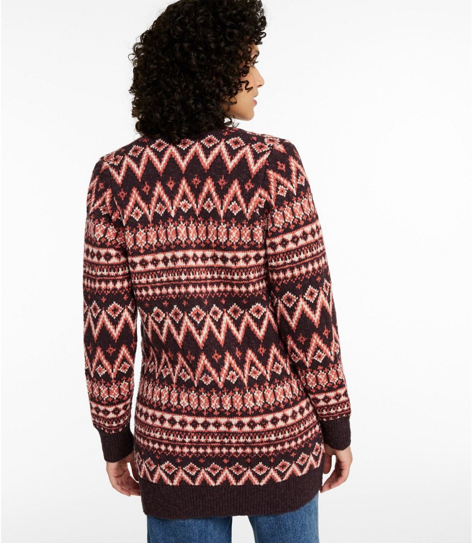 Women's Cotton Ragg Sweater, Open Cardigan Fair Isle | L.L. Bean