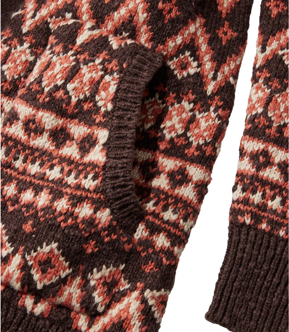 Women's Cotton Ragg Sweater, Open Cardigan Fair Isle | L.L. Bean