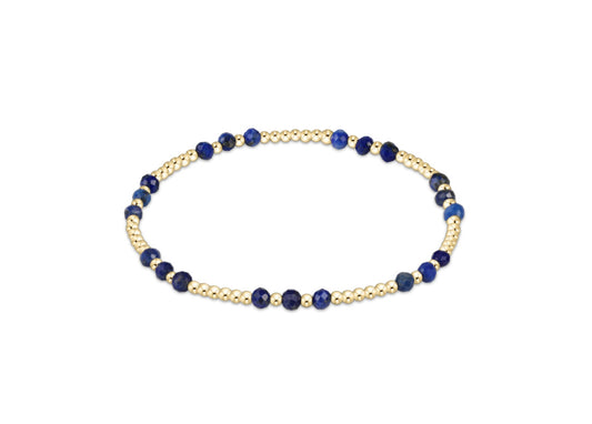 Gemstone Gold Joy Pattern Bracelet | Lapis | 3mm | enewton