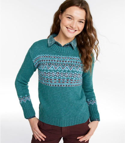 Women's Cotton Ragg Sweater, Crewneck Fair Isle | L.L. Bean