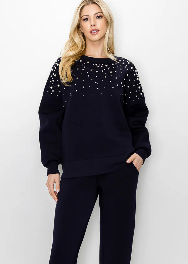 Frenna French Scuba Pearl Top