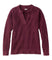 A women's long-sleeve waffle-knit sweater in a deep burgundy or plum color, featuring a split V-neck collar, shown flat against a white background.
