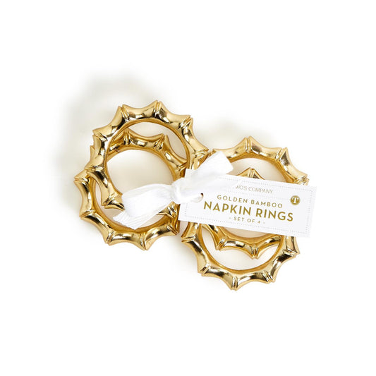 Golden Bamboo Napkin Rings