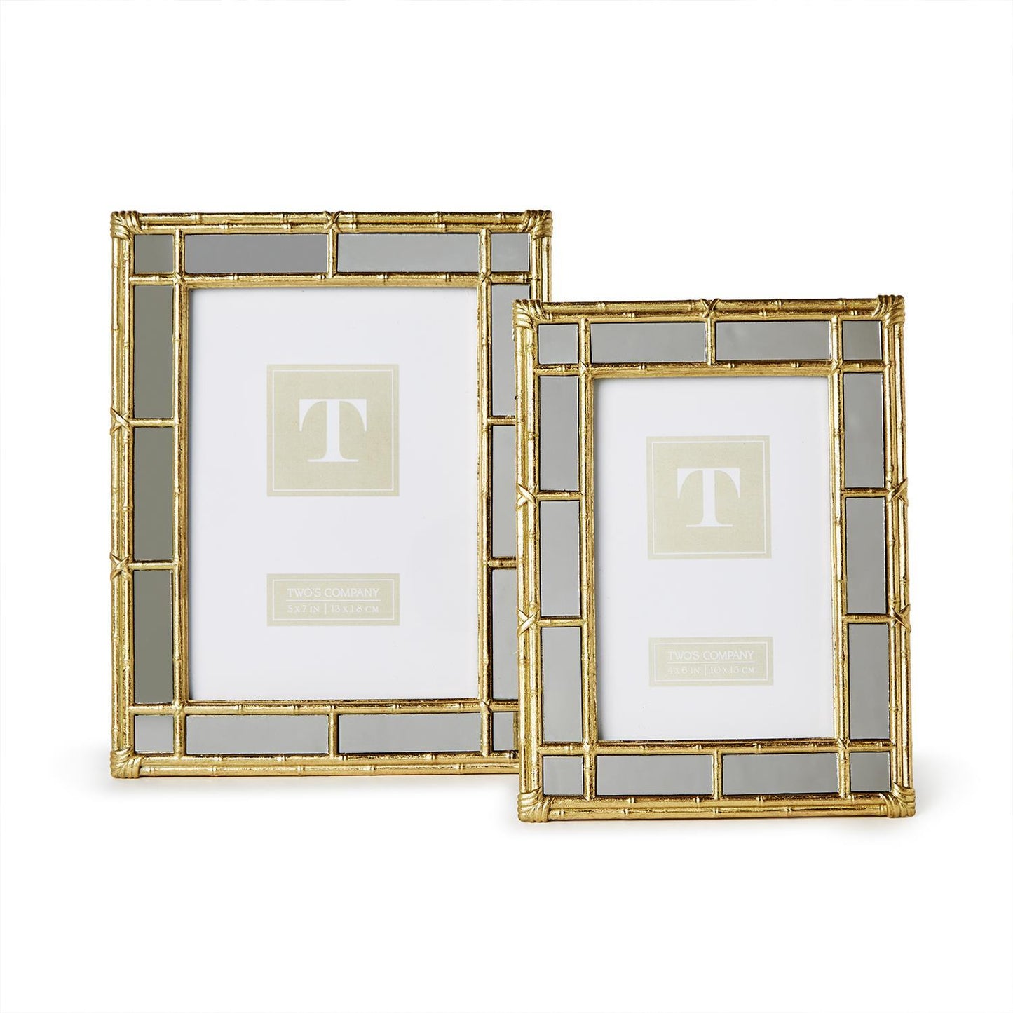 Bamboo Design Gold Photo Frames with Mirror Edge