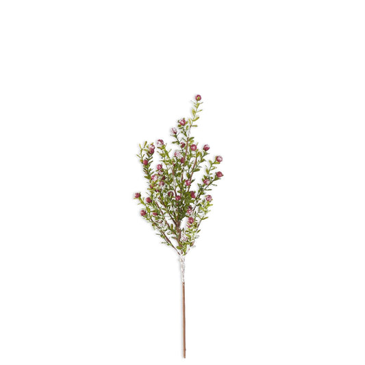 21" Glittered Snowy Red Berry Leaf Bush