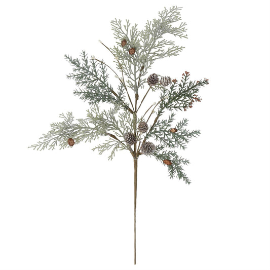 26" Multi Leaf Stem w/Pine Cone Clusters