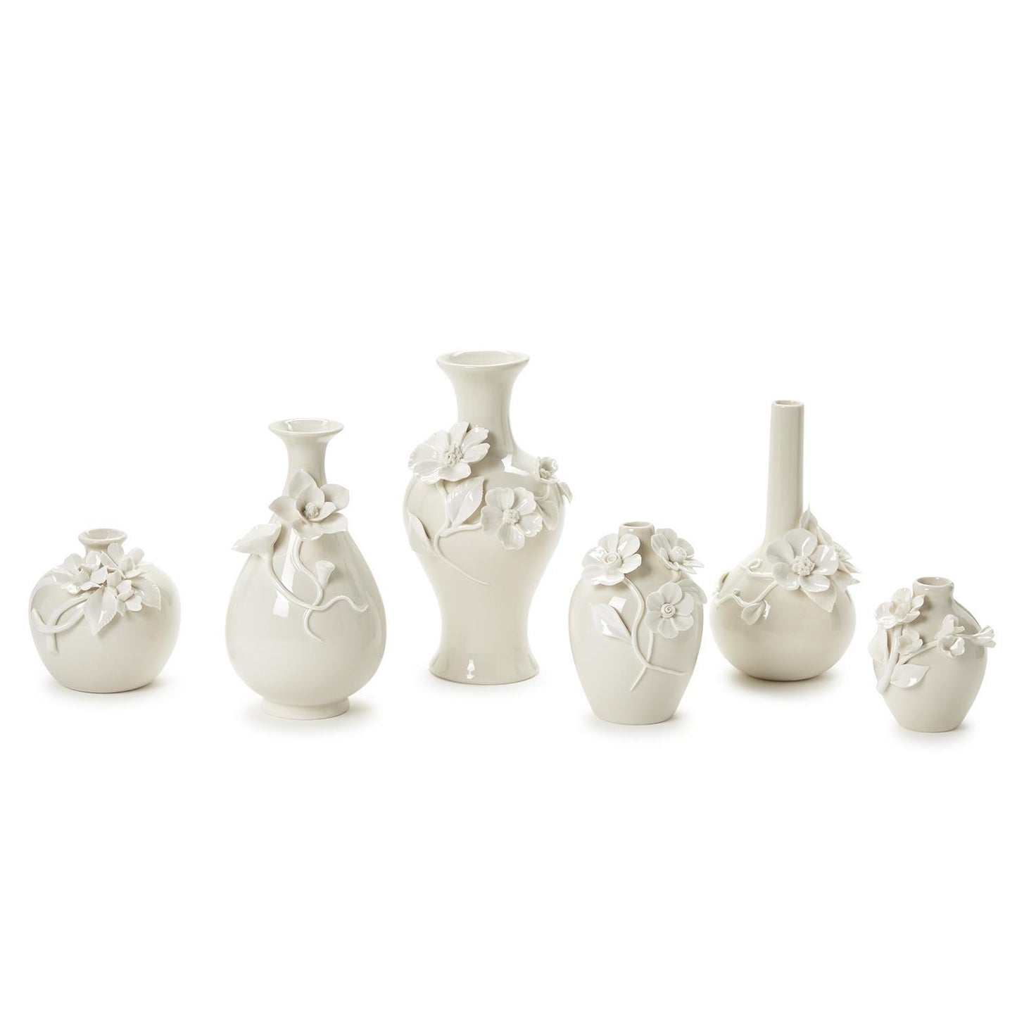 Mini Vases with 3-D Sculpted Flowers