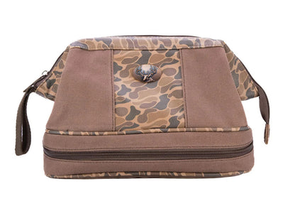 Old School Camo Brown Canvas Toiletry