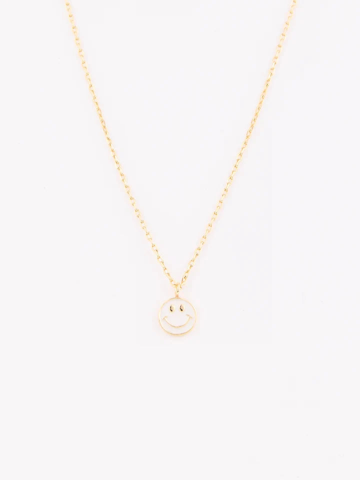 MM Girl Necklace - White Smiley Face | Michelle McDowell