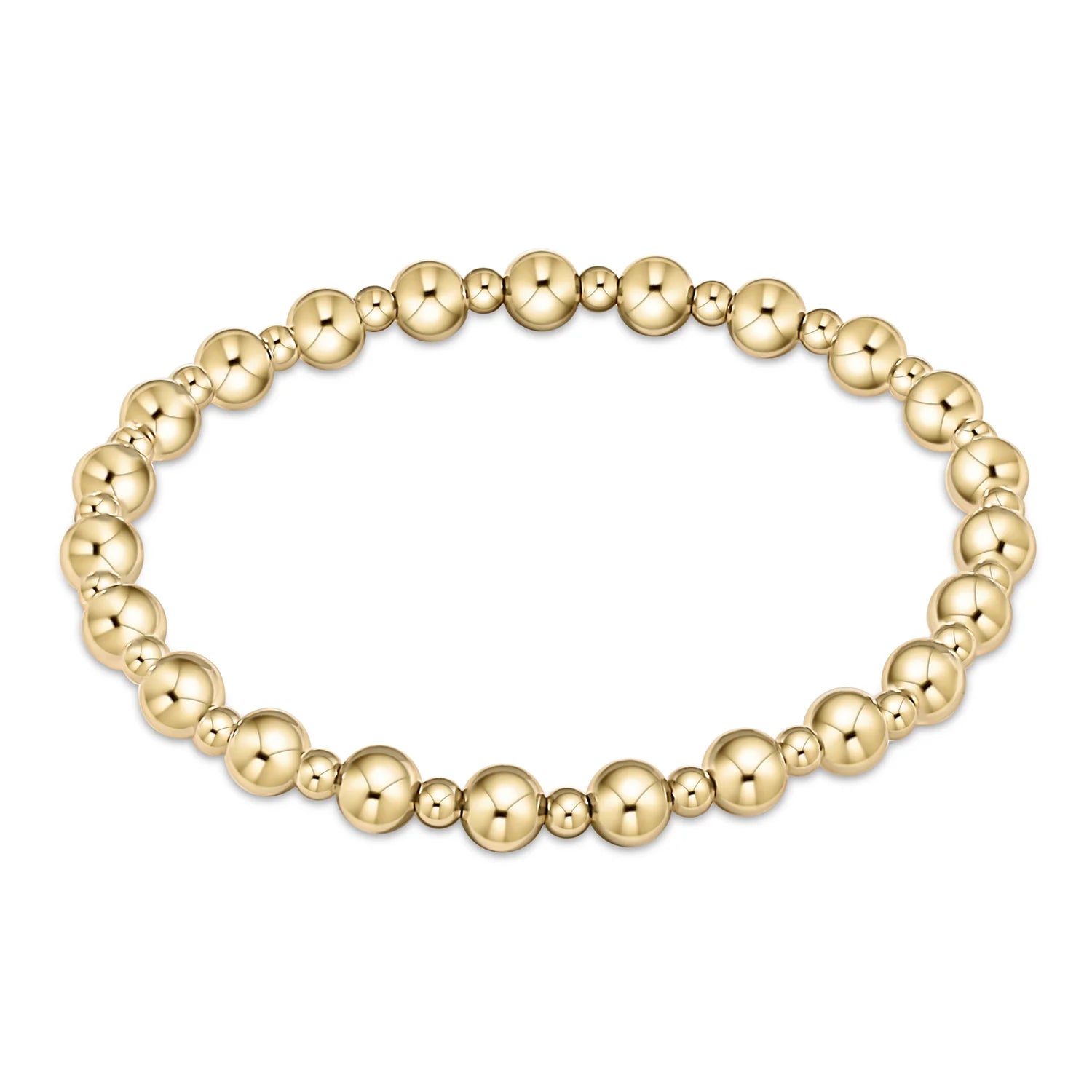 Extends Classic Grateful Pattern 5mm Bead Bracelet - Gold
