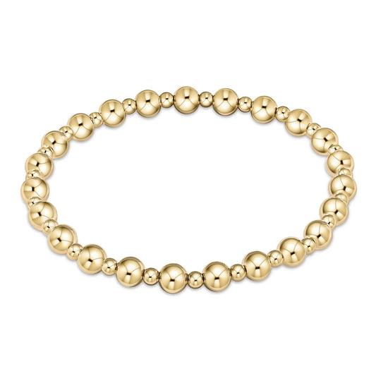 Extends Classic Grateful Pattern 5mm Bead Bracelet - Gold