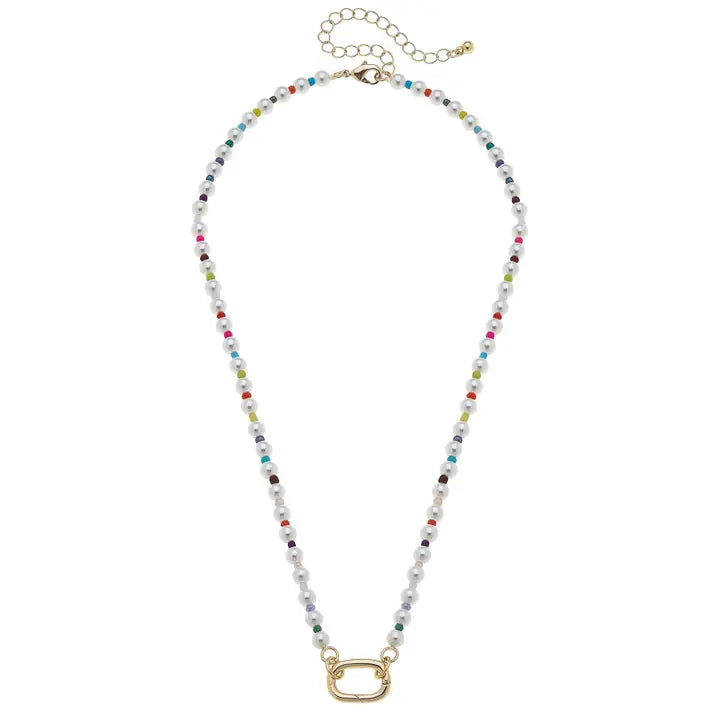 Mazie Rainbow Pearl Charm Necklace Base