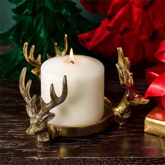 Gold Stag Bottle Coaster/Pillar Candleholder