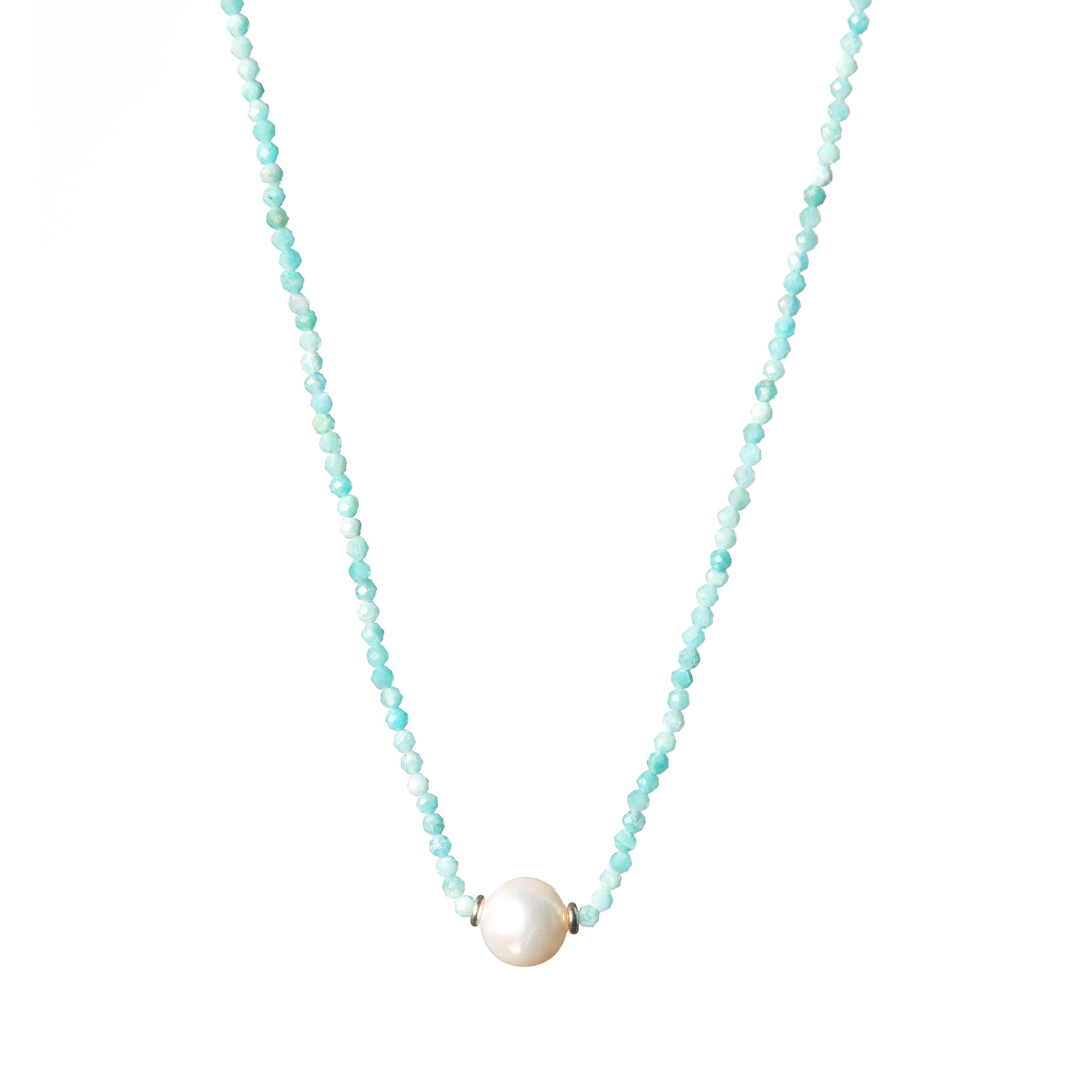 Amazonite & Freshwater Pearl Necklace