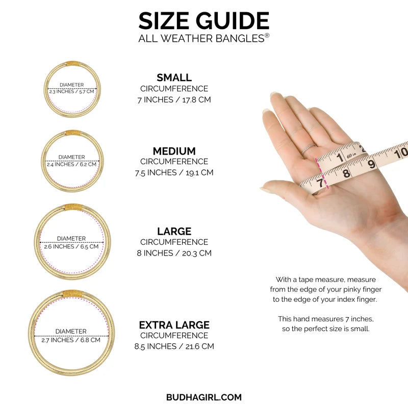 Measuring guide for All Weather Bangles
