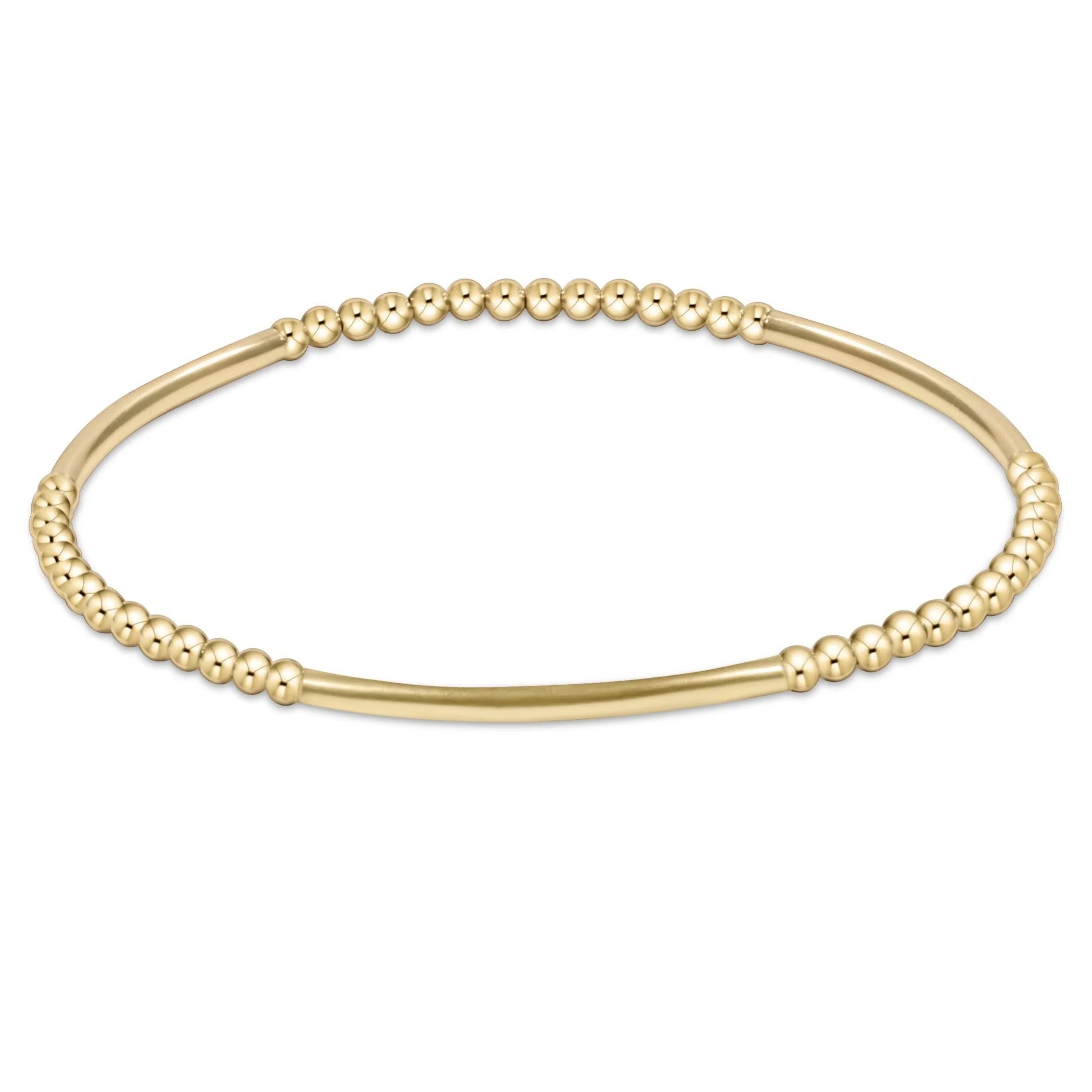 Bliss Bar Gold Pattern 2.5mm Bead Bracelet | enewton