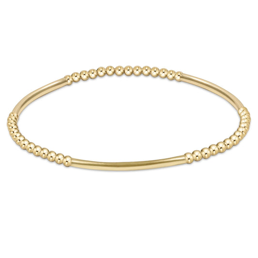 Bliss Bar Gold Pattern 2.5mm Bead Bracelet | enewton