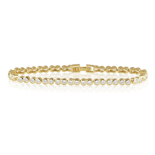 Bezel Tennis Bracelet | Gold