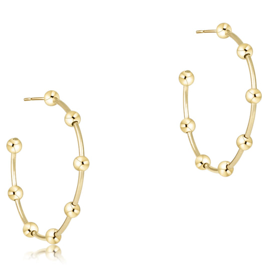 Enewton Beaded Simplicity 1" Post Hoop Earrings – 4mm Gold