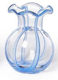 Ruffled Ribbon Glass Vase