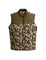 Men's Prairie Oaks Bomber Vest in Traditions Camo Olive featuring an allover camouflage pattern, full-zip front, sleeveless silhouette, and stand collar.