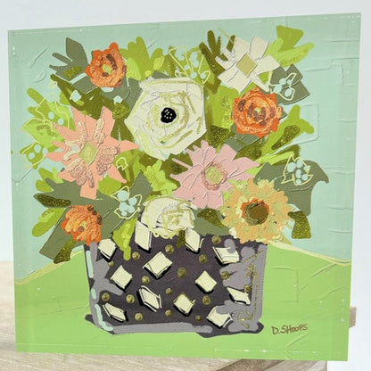 Florals in Black Vases Acrylic Block Sign