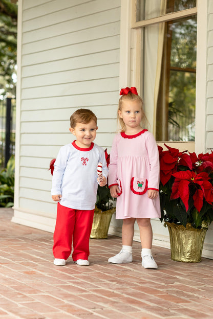 Candy Cane Embroidery Pants Set | Trotter Street