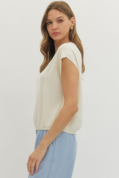 Cap Sleeve Knit Top