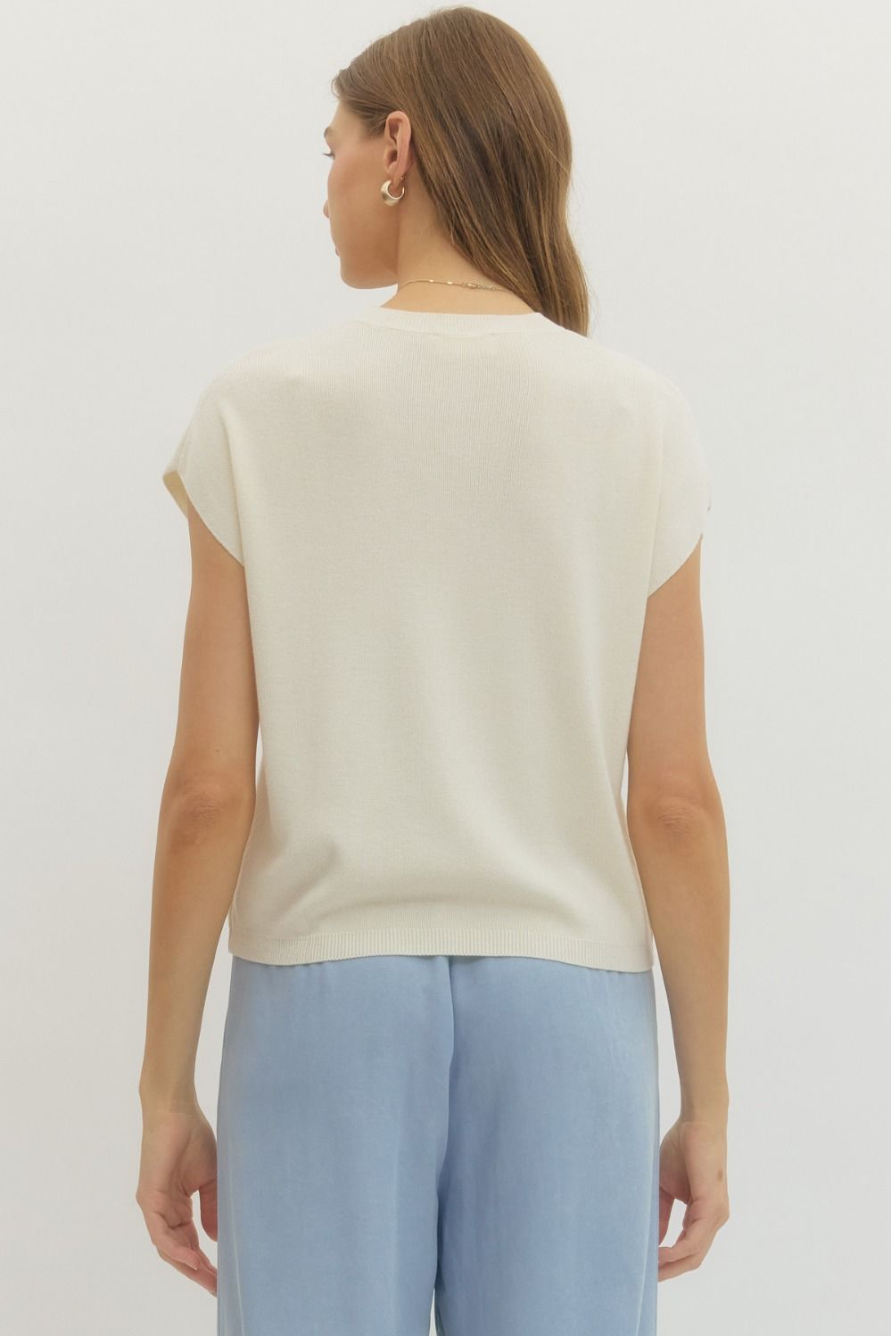 Cap Sleeve Knit Top
