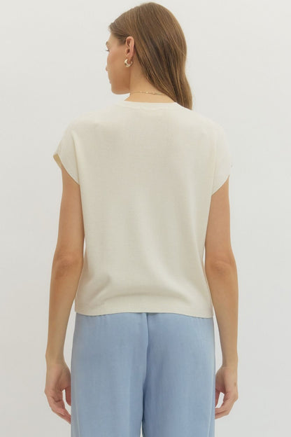 Cap Sleeve Knit Top