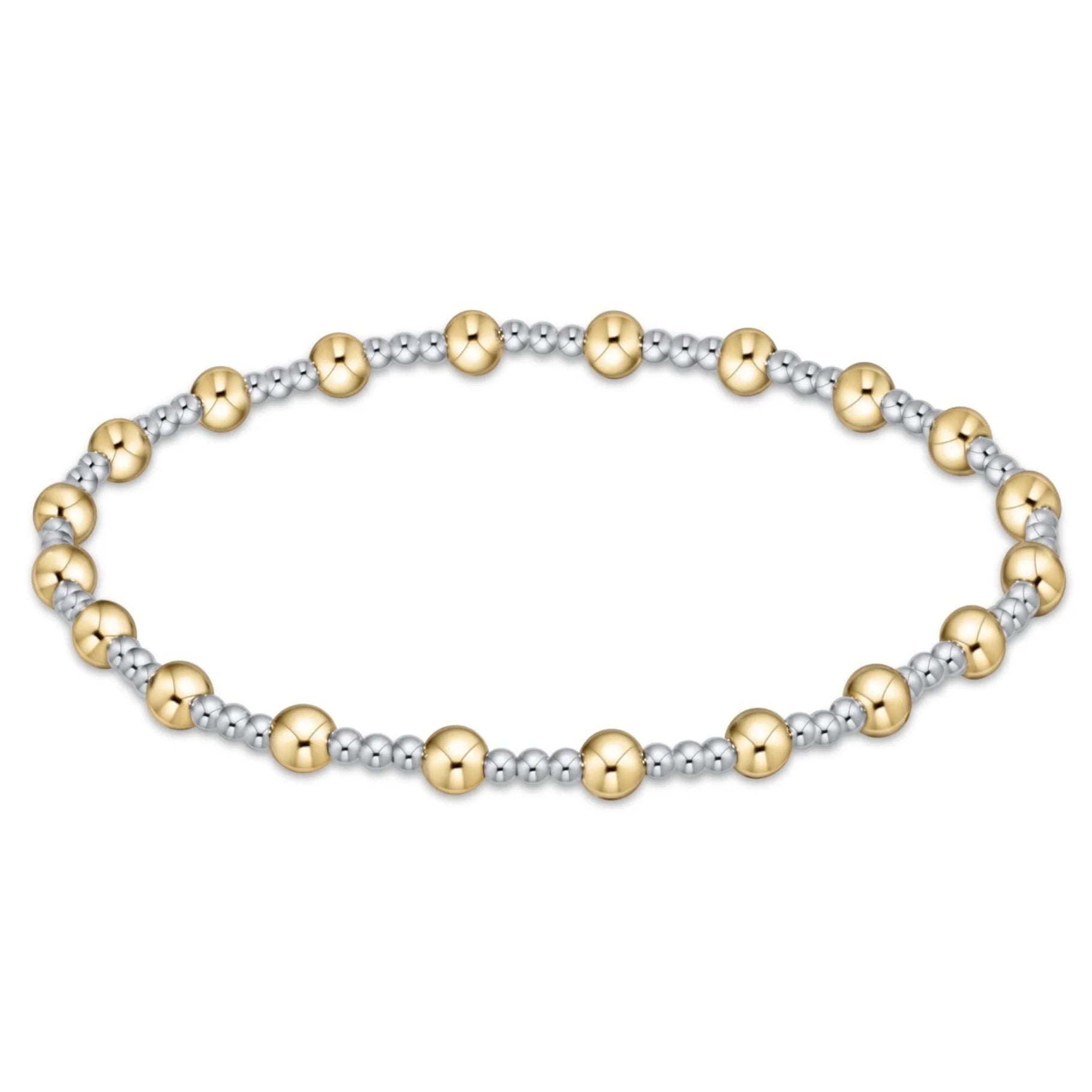 Classic Sincerity Pattern 4mm Mixed Metal Bracelet - Extends | enewton