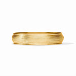 Julie Vos Cobblestone Hinge Bangle featuring a sculptural 24K gold-plated design with softly rounded cobblestone-inspired details and an easy hinged closure.
