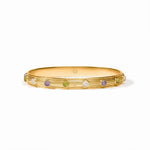 Julie Vos Cobblestone Stone Bangle in Multi Stone Cat's Eye featuring colorful luminous stones set in a 24K gold-plated design, available in size Medium.