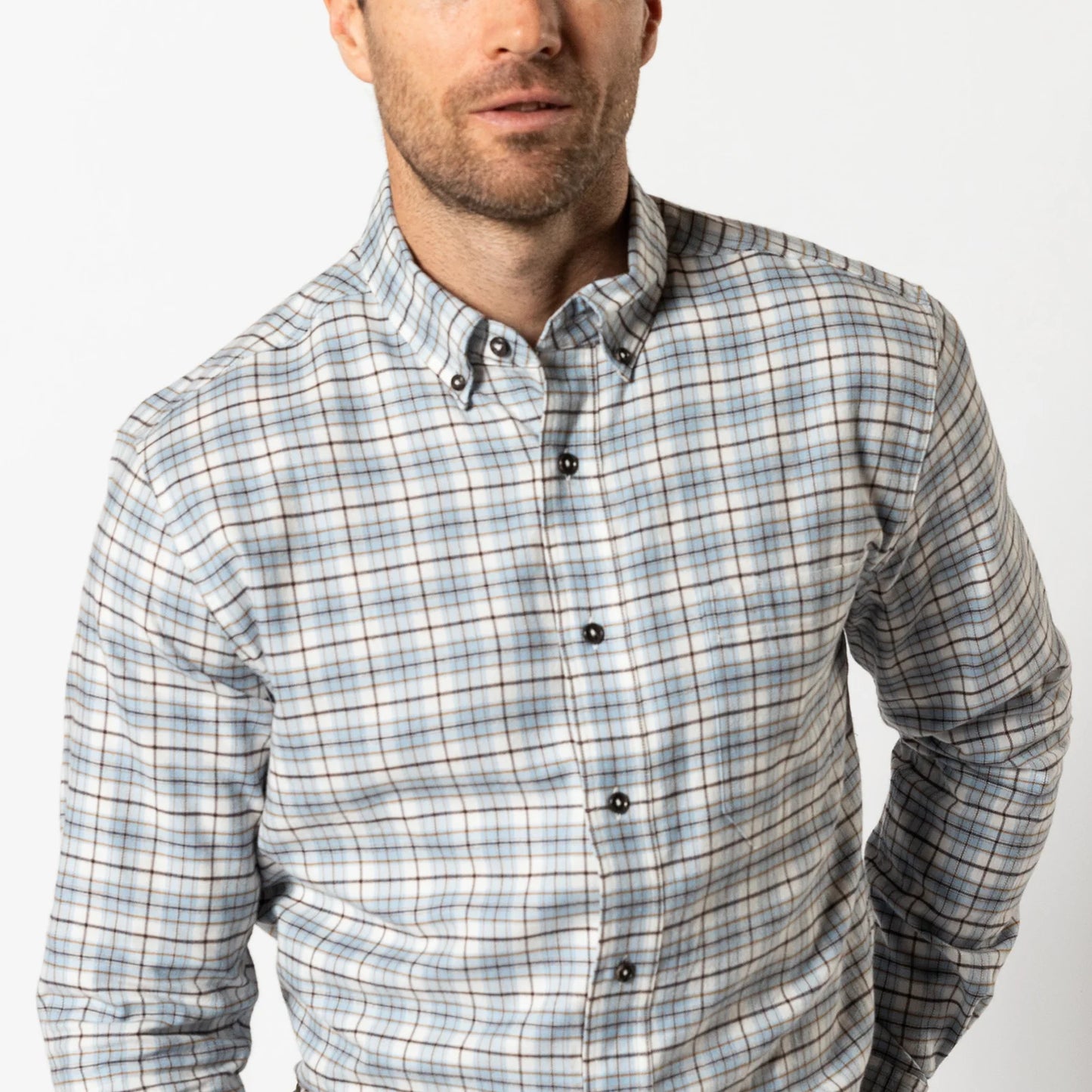 Cotton Flannel Sport Shirt | Layne Plaid