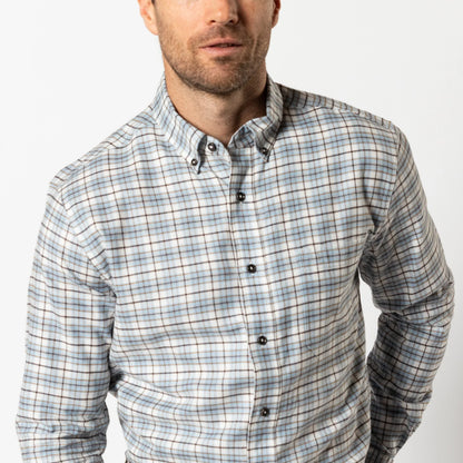Cotton Flannel Sport Shirt | Layne Plaid